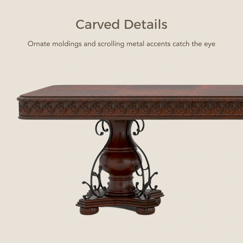 Baburam Traditional Cherry 7-piece Expandable Dining Set by Furniture of America