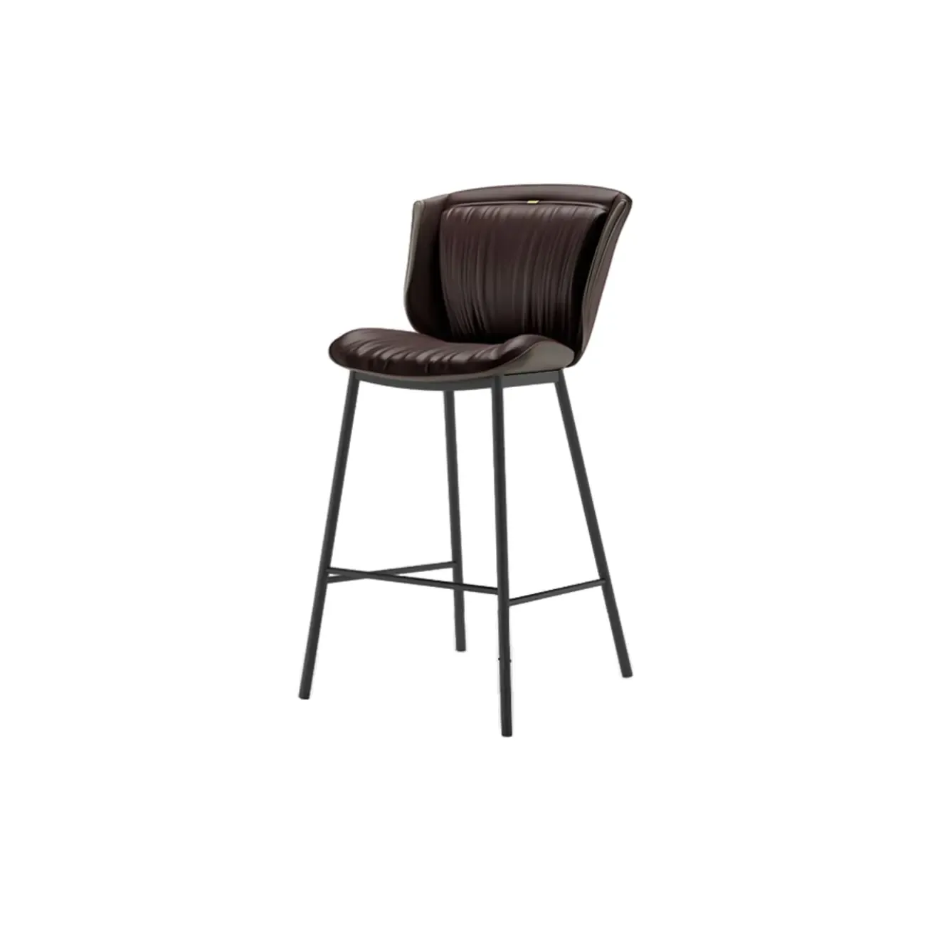 Modern Luxury Trapezoid Cushion Microfiber Leather Carbon Steel Bar Stool