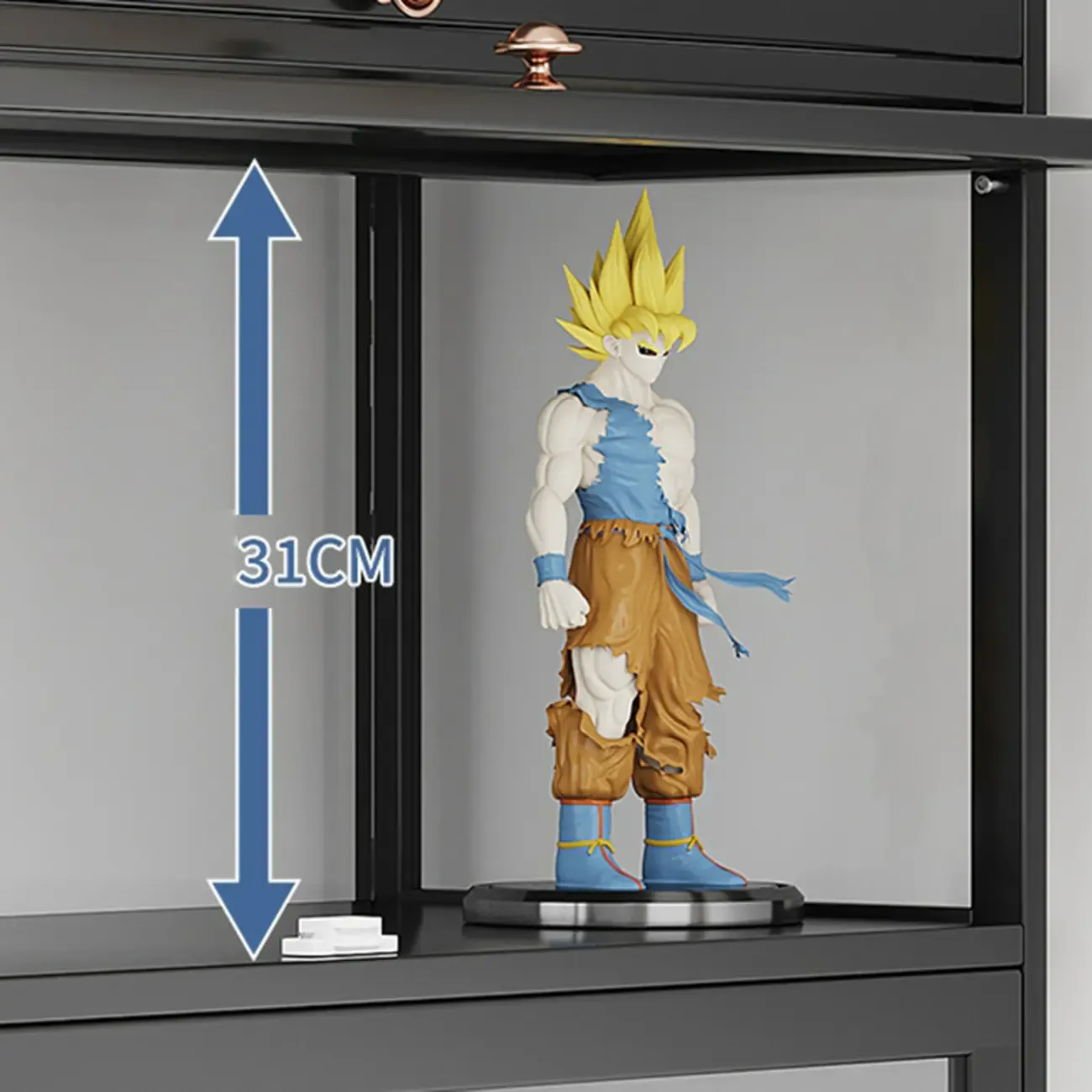 Simple Flip-up Black Clear Glass Cabinet