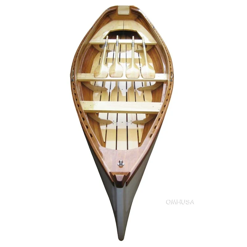 Wooden Whitehall Row Boat with composite reinforcement and gelcoat 17ft