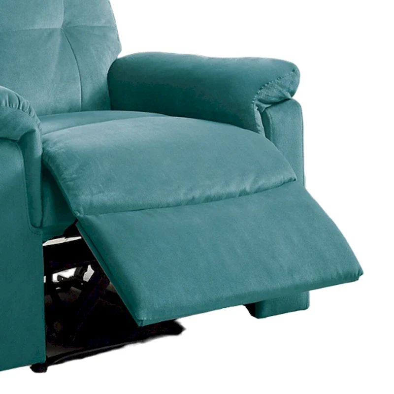 Velvet Upholstered Manual Motion Single Recliner with Tufted Back