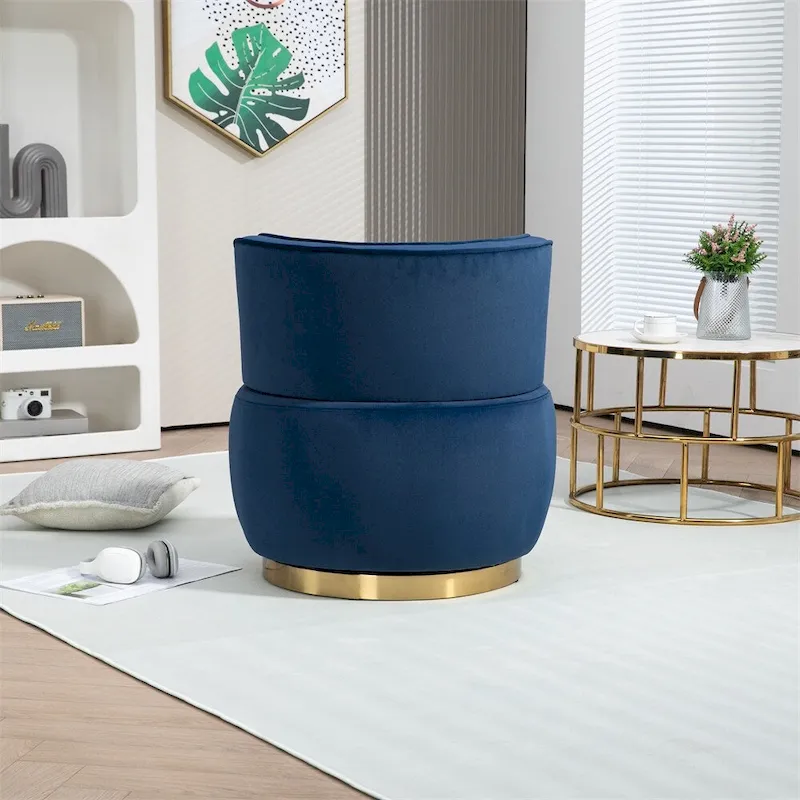 360 Degree Swivel Cuddle Barrel Accent Chairs with Wide Upholstered