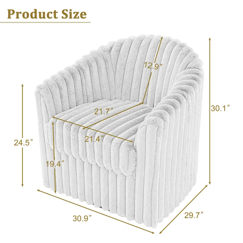 Single Sofa Armchair Swivel Barrel Chair (Set of 2)