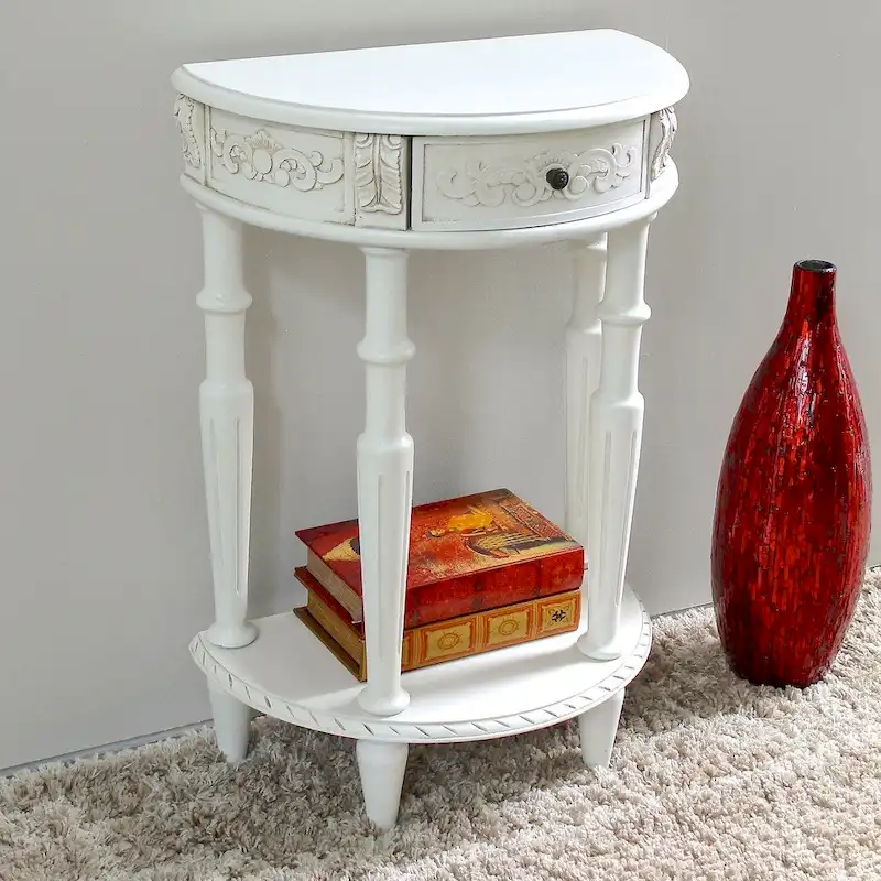 Windsor Carved Half Moon Console Table