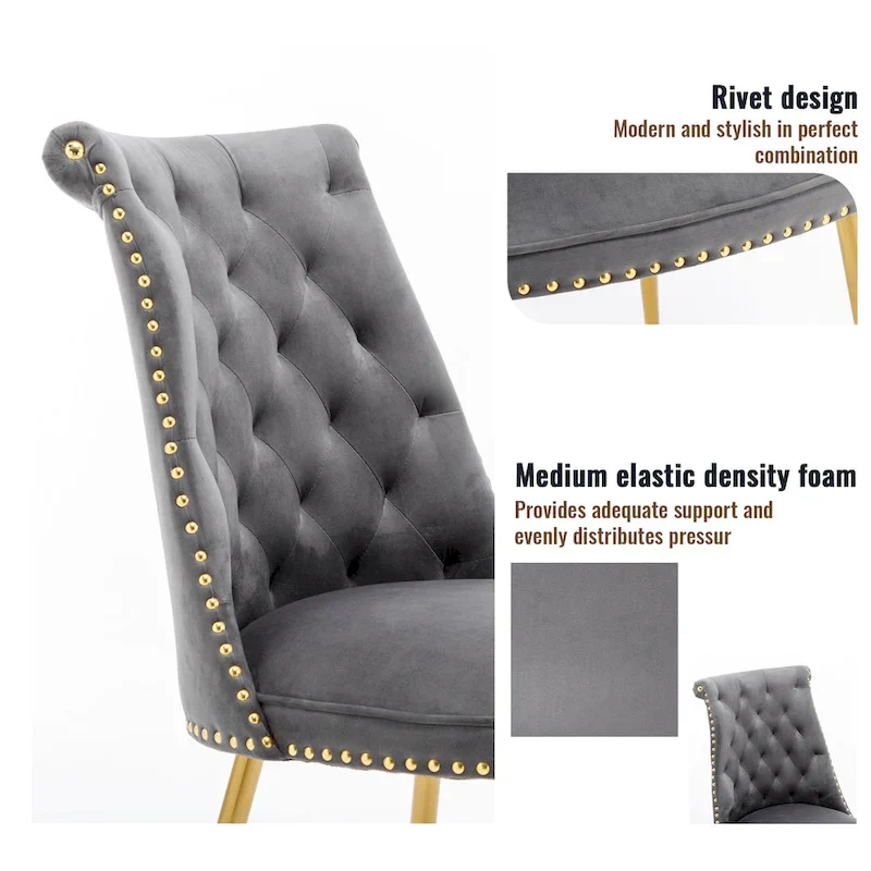 7-Piece  Walut Wood Dining Table with Velvet Chair Dining Chair