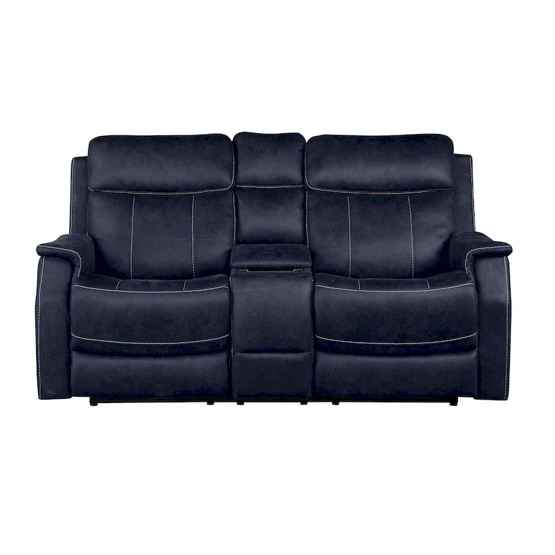 Steve Silver Faux Leather Power Reclining Console Loveseat