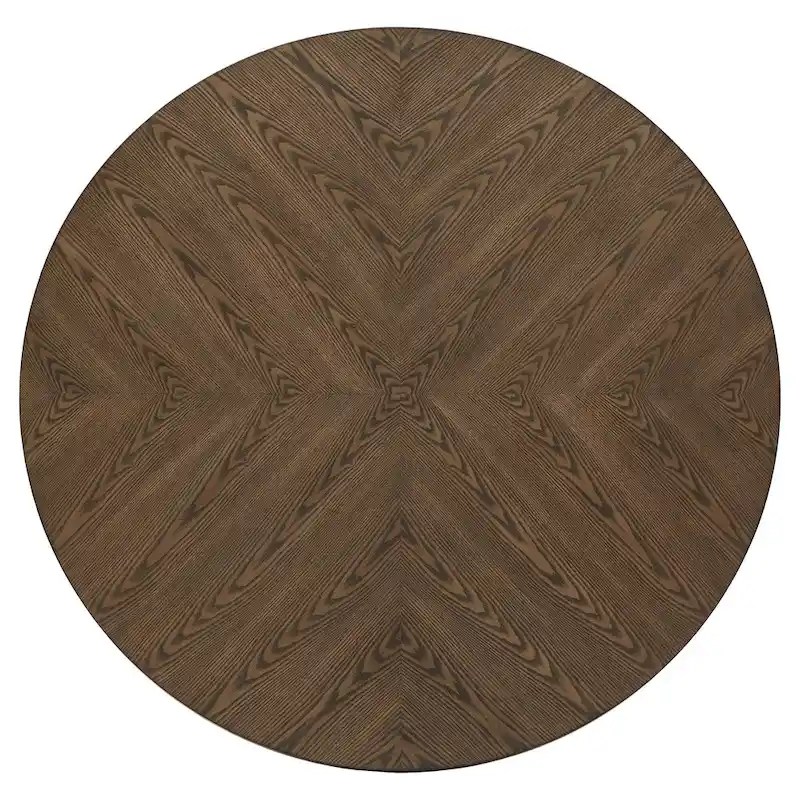 Dual-tone Solid Rubberwood Round Dining Table Set by