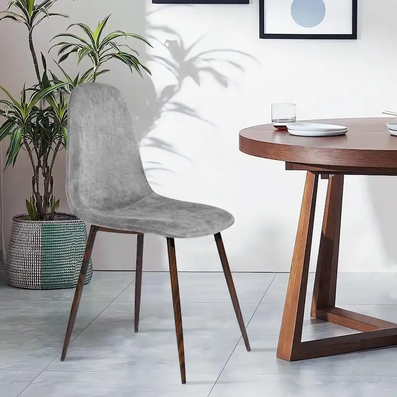 HomyLin Dining Chair Set of 4 Upholstered Fabric Low Back Armless