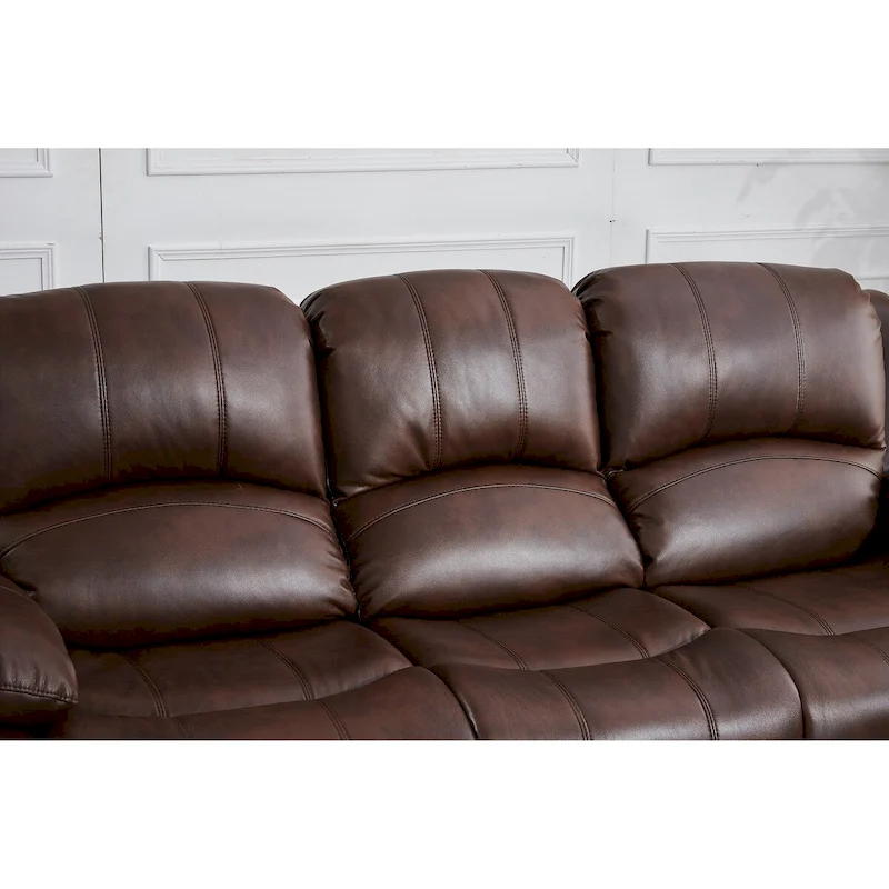 Betsy Furniture 3 Piece Bonded Leather Reclining Living Room Set, Sofa, Loveseat and Glider Chair