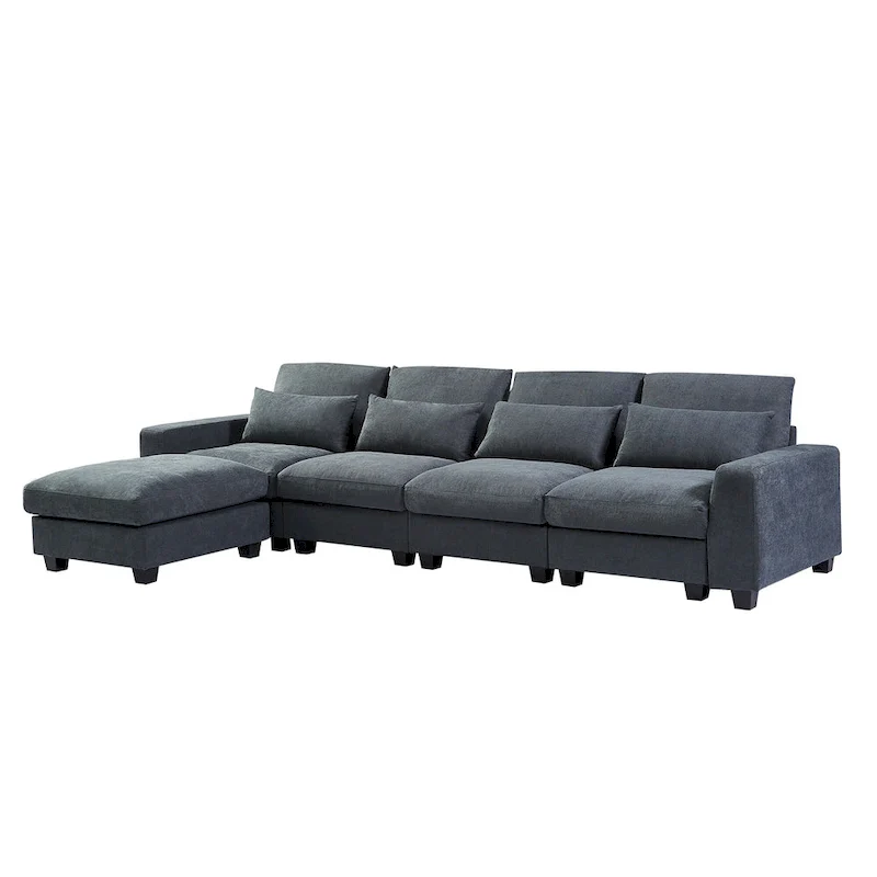 Modern L-Shape Sectional Sofa with Reversible Chaise