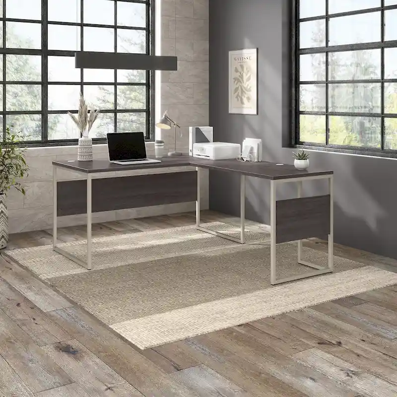 60W x 30D L-Shaped Table Desk with Metal Legs