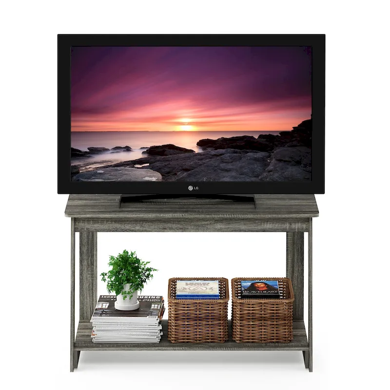Compact TV Stand with Bottom Shelf