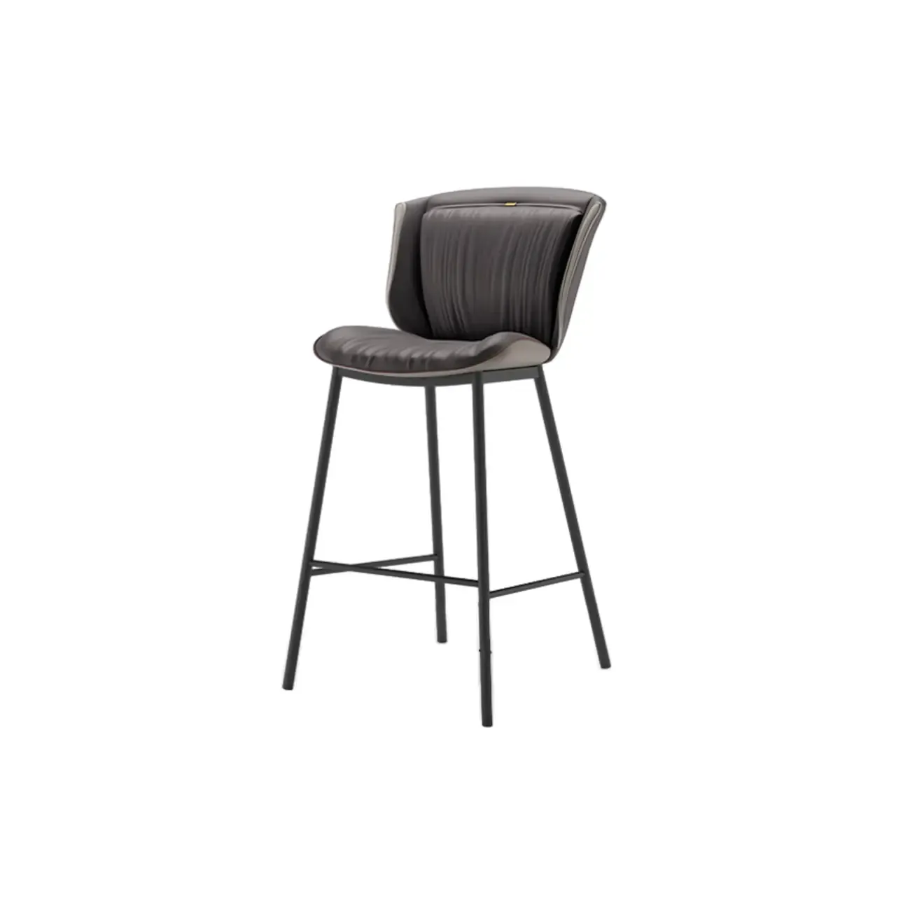 Modern Luxury Trapezoid Cushion Microfiber Leather Carbon Steel Bar Stool