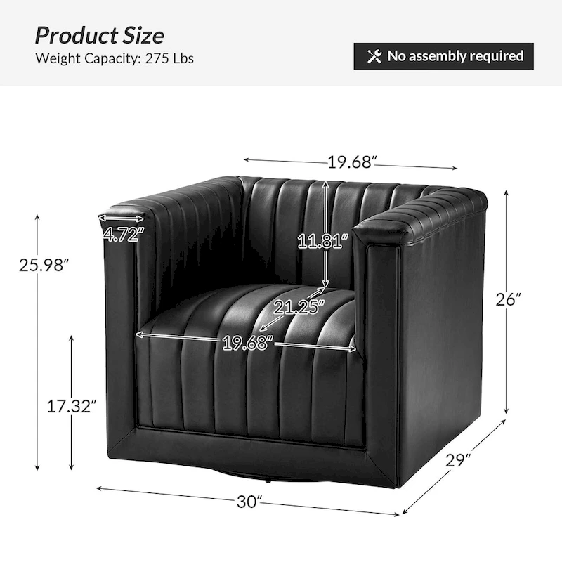 Esteban Modern Leather Upholstered Swivel Barrel Chair Set of 2 by HULALA HOME