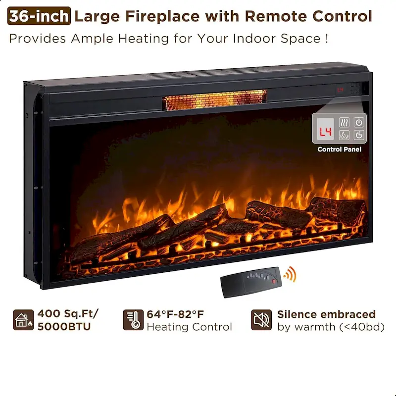 Farmhouse Fireplace TV Stand with Mantel, Tall Entertainment Center