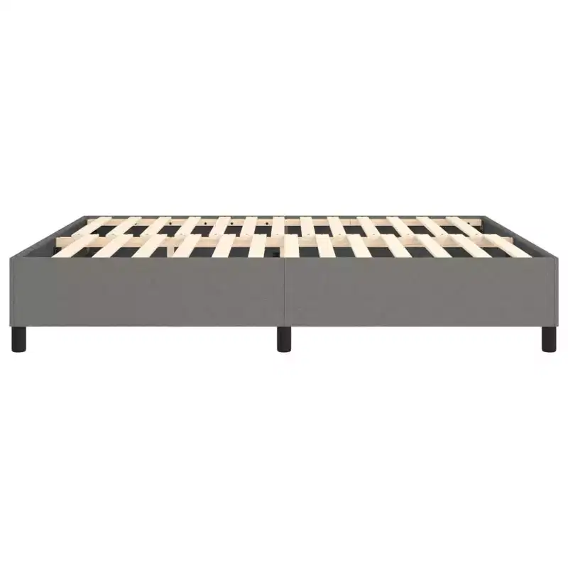 Bed Frame Dark Gray Fabric (100% polyester), Plywood, Engineered wood