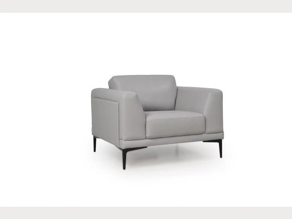 Kerman Grey Leather Living Room Collection