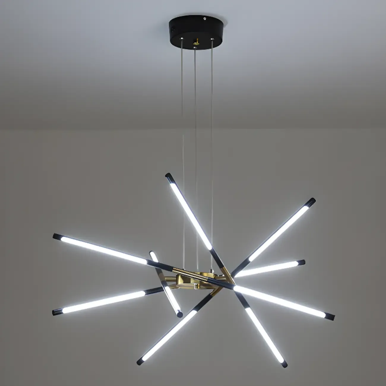 Modern LED Linear Chandelier with Adjustable Height