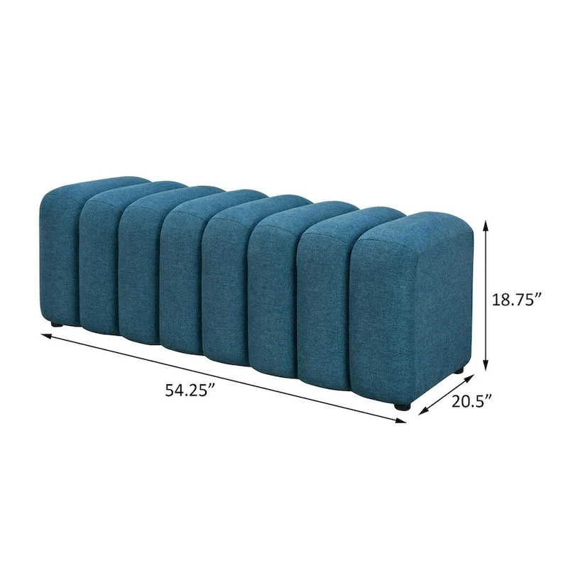 DelSur Channel Tufted Accent Bench