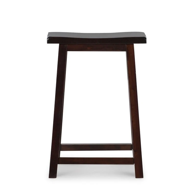Dark Brown Saddle Seat Backless Counter Stool – Single, Counter Height