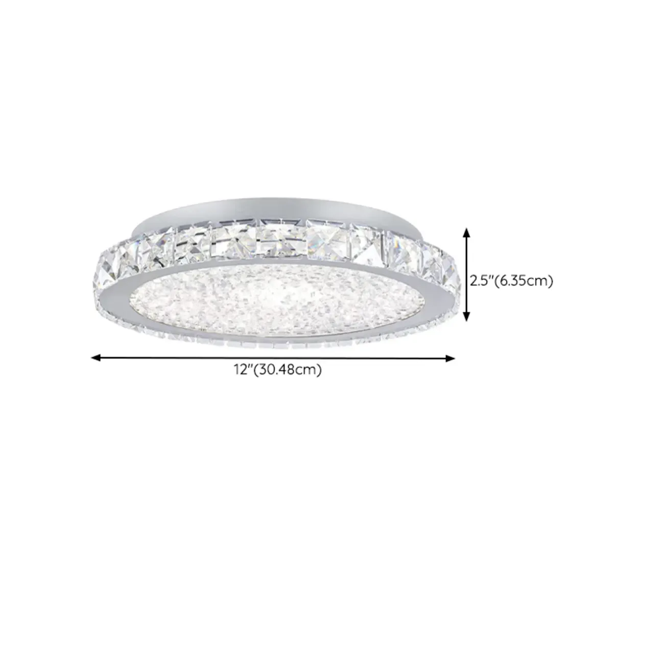 Small LED Flush Mount Ceiling Light with Crystal Shade