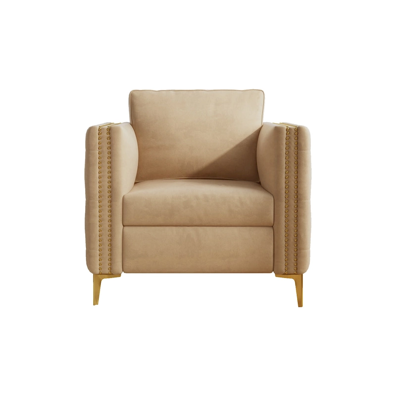 Khaki 35.4 Button Tufted Arm Chair