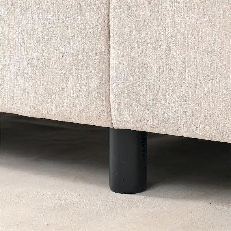 108 Modern Fabric Sectional Sofa with Ottoman and Pillows