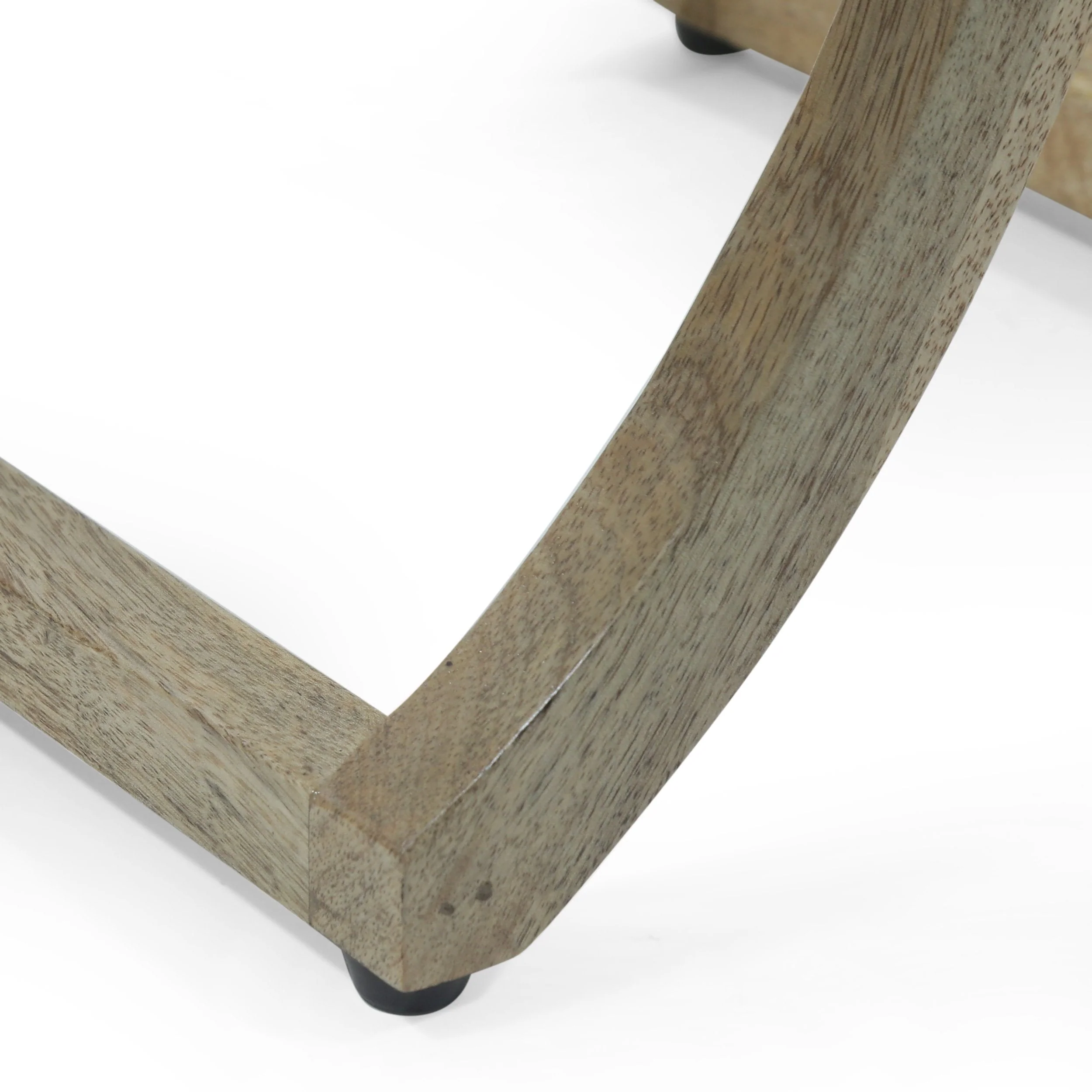 Rustic Handcrafted Mango Wood Side Table, Natural - NH858413