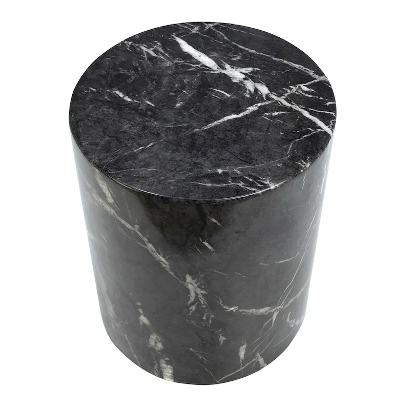 Sully Round Pedestal Side Table, Black and White