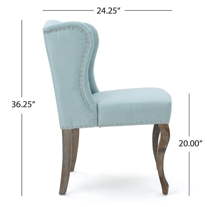 Niclas Wing Back Studded Fabric Accent Chairs (Set of 2) by Christopher Knight Home