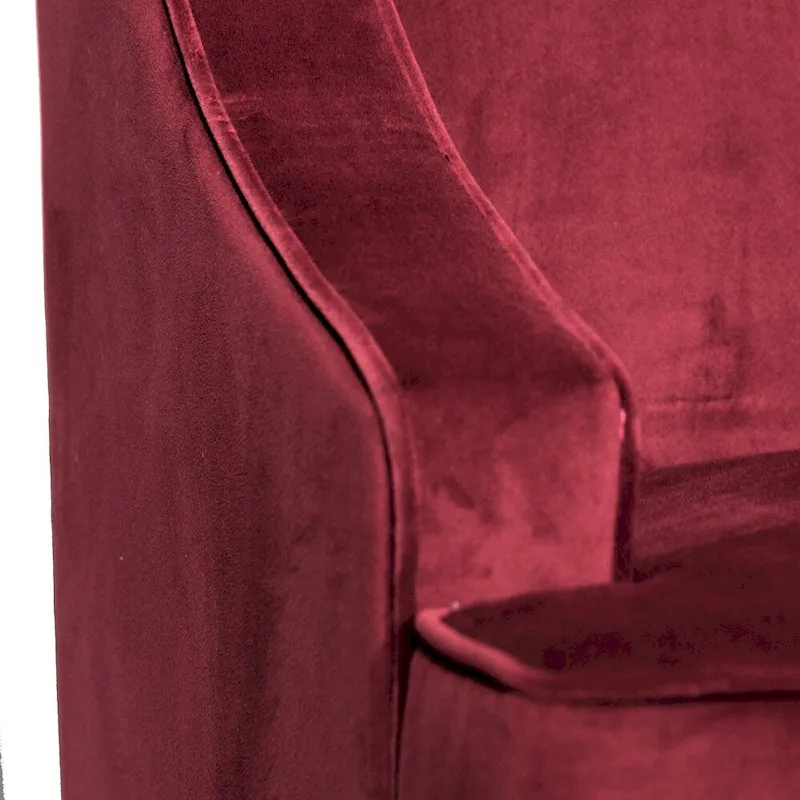 HomePop Swoop Arm Accent Chair in Berry Merlot Velvet