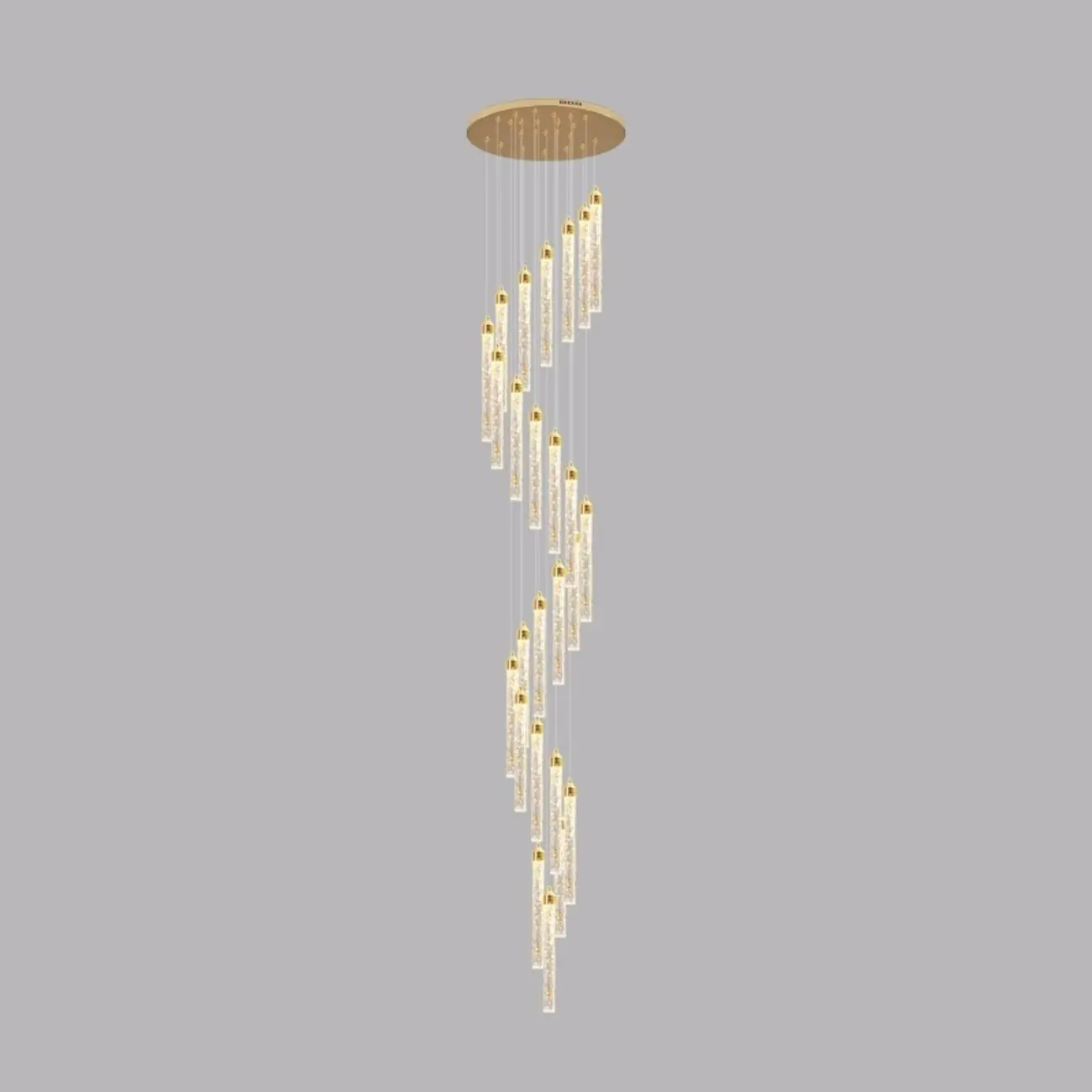 Modern Spiral Crystal Gold LED Chandelier Pendant Light