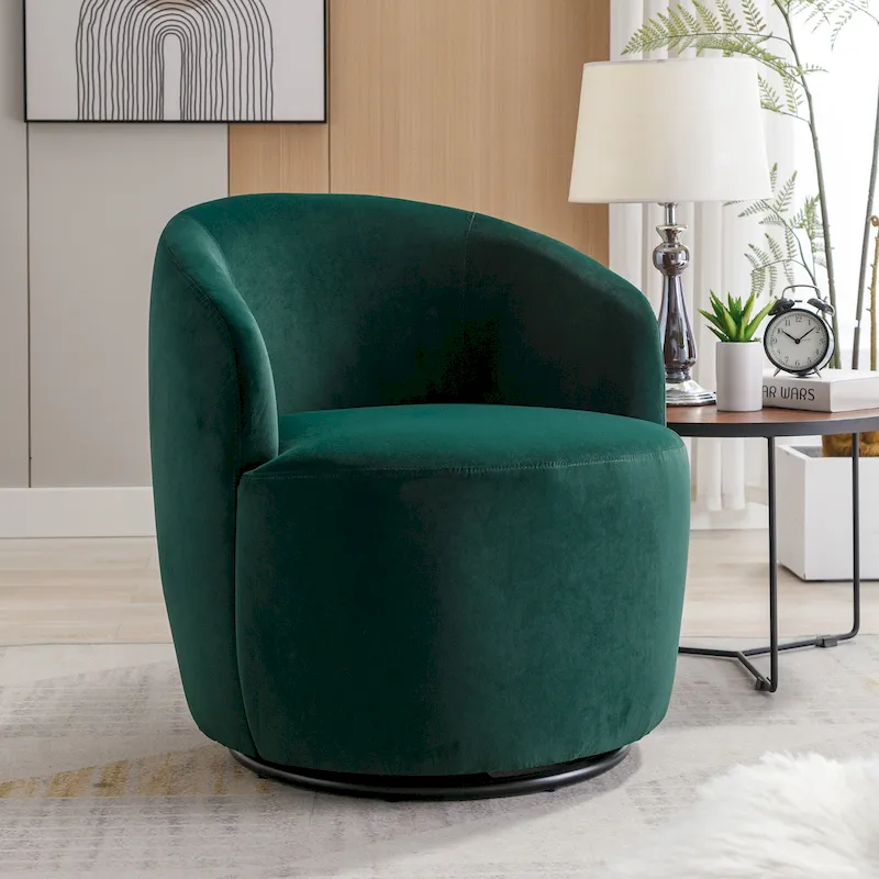 25.6  Swivel Barrel Chair with Black Coating