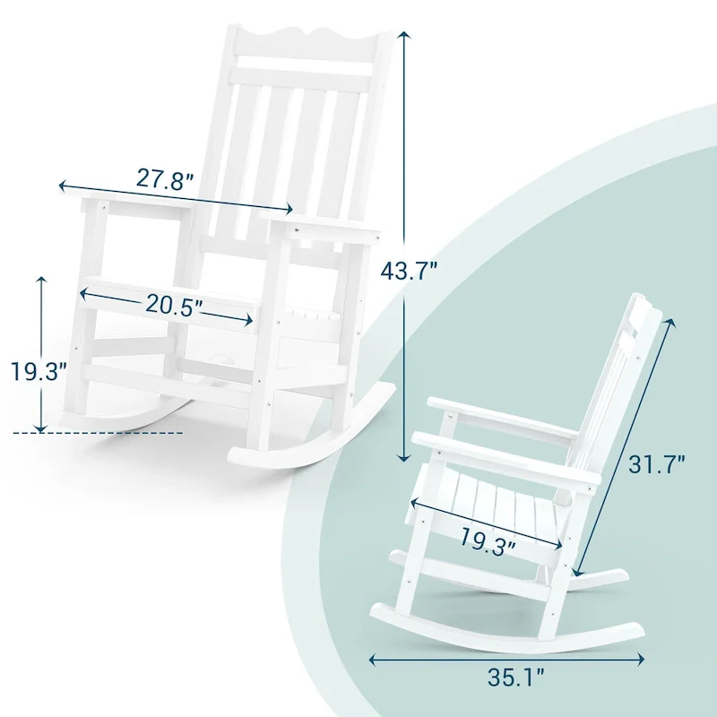 BONOSUKI Patio Adirondack Rocking Chair,Fire Pit Chair Weather Resistant