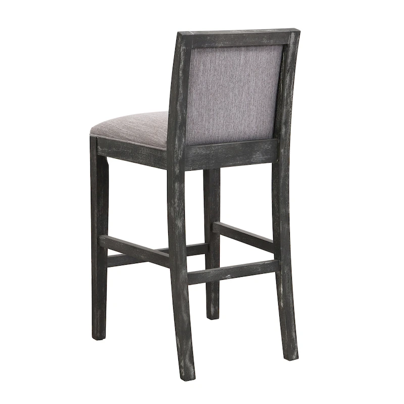 Roomfitters Retro Bar Stools, Set of 2 Upholstered 30.5 Bar Height Chairs with Fabric Cushion and Wood Frame