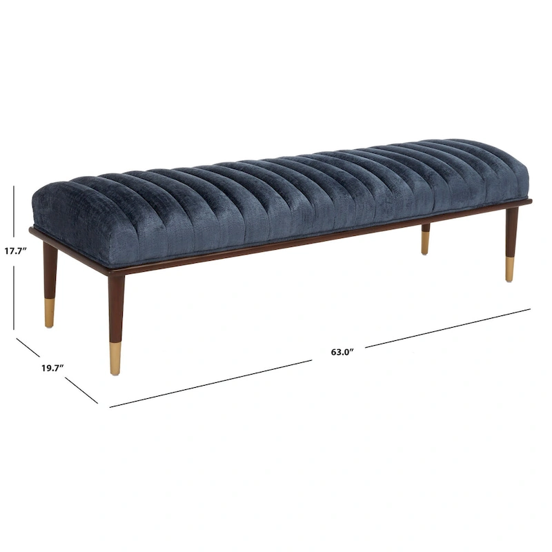 SAFAVIEH Couture Felicienne Mid-Century Bench - 63 W x 20 D x 18 H - 63Wx20Dx18H