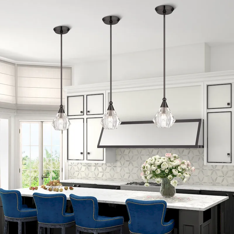 Livex Lighting Brussels Single Light 7  Wide Crystal Mini Pendant