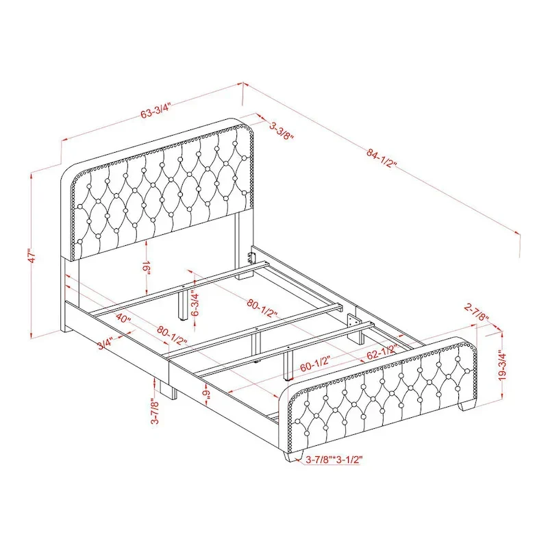 Furniture of America Tilly Button Tufted Fabric Upholstered Bed