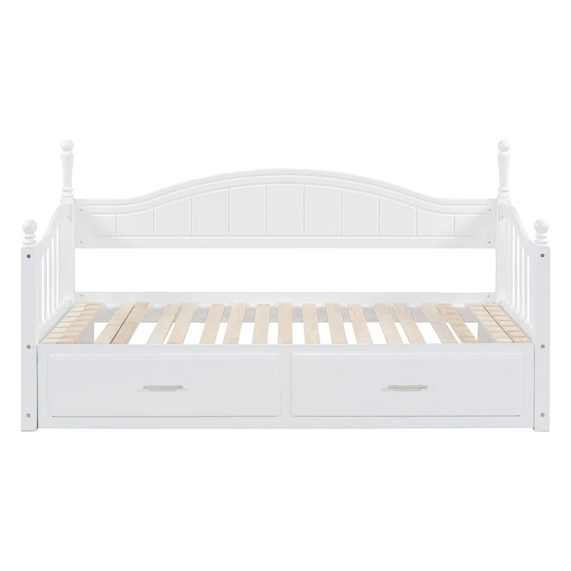 Twin Wooden Daybed with 2 Drawers & Trundle
