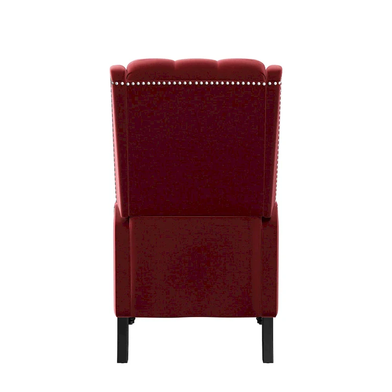 Velvet Wingback Push Back Recliner Chair