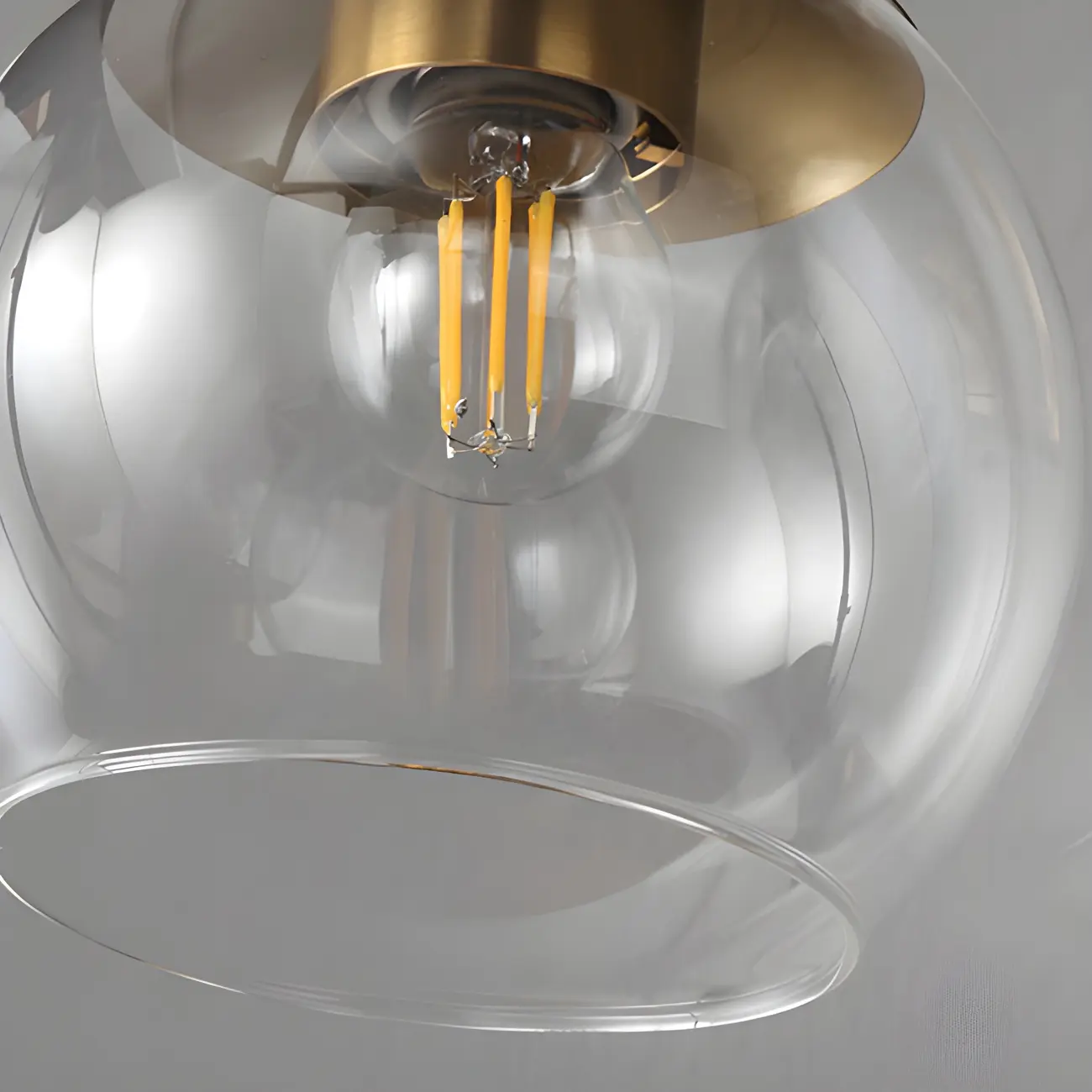 Modern Gold Clear Glass Dome Bathroom Vanity Light