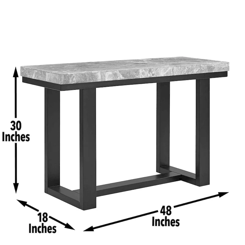 Steve Silver Ludlow Gray Marble Console Table