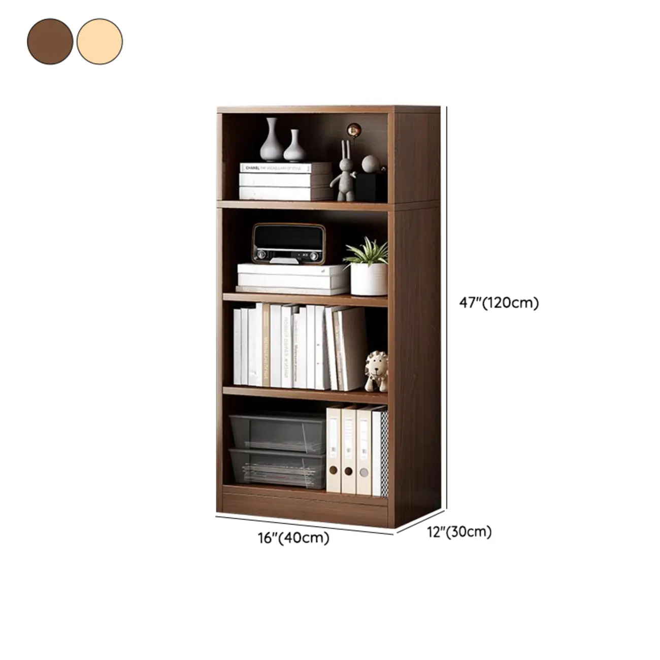 Modern Multi-Layer Brown Lumber Closed Back Bookcase
