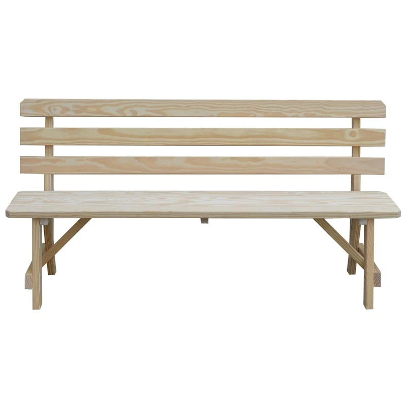 Pine 5' Traditional Backed Bench
