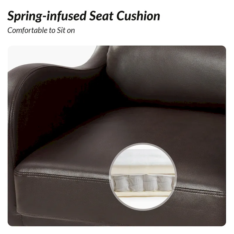 Pete Faux Leather Adjustable Height Swivel Executive Chair with Tilt Mechanism by HULALA HOME