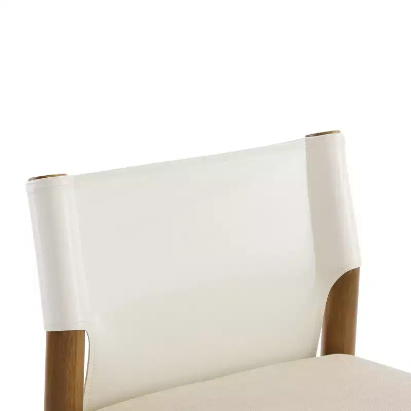 Homy Casa Set of 2 Modern 28.5 Solid Wood Bar Stools with Upholstered Seats, White