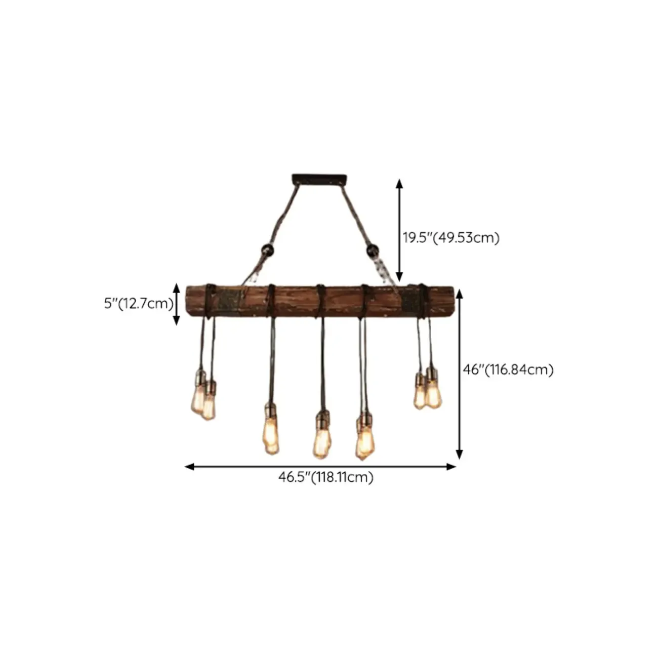 Industrial Island Light Brown Steampunk Cylindrical Pendant Light