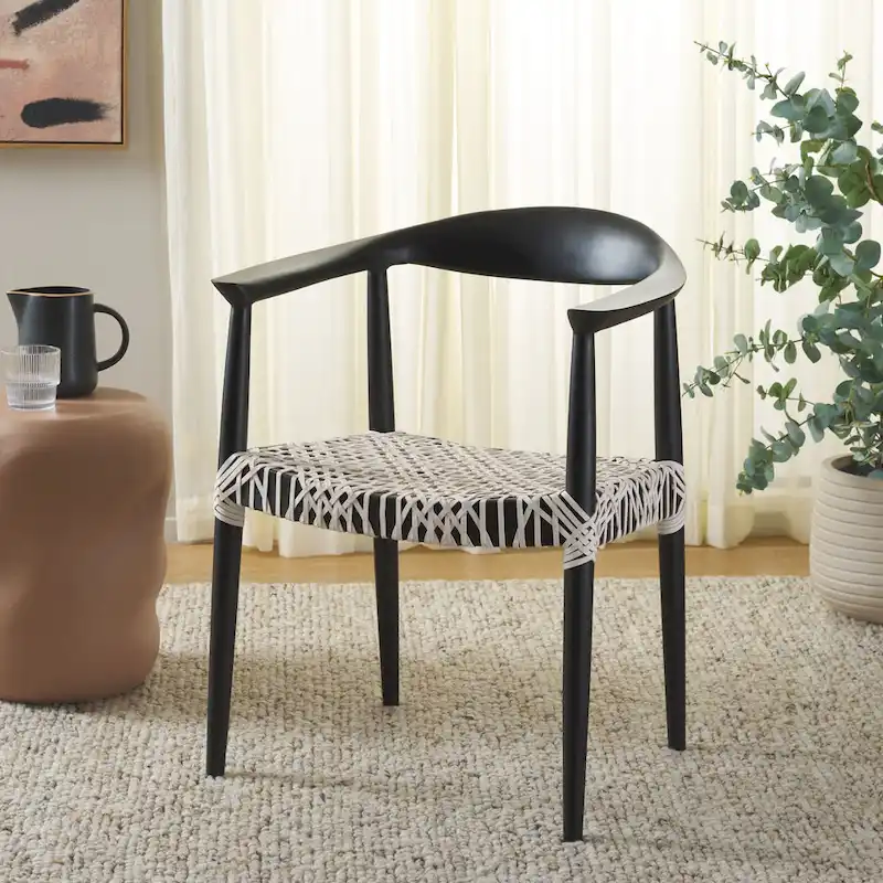 SAFAVIEH Trix Bandelier Black Dining Arm Chair - 24.8
