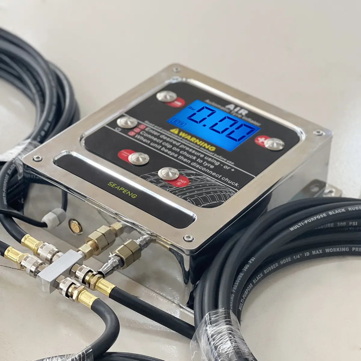 SEAPENG DP-Q07B Wall-Mounted Aluminum Tire Inflator for cars, trucks, RVs and garages
