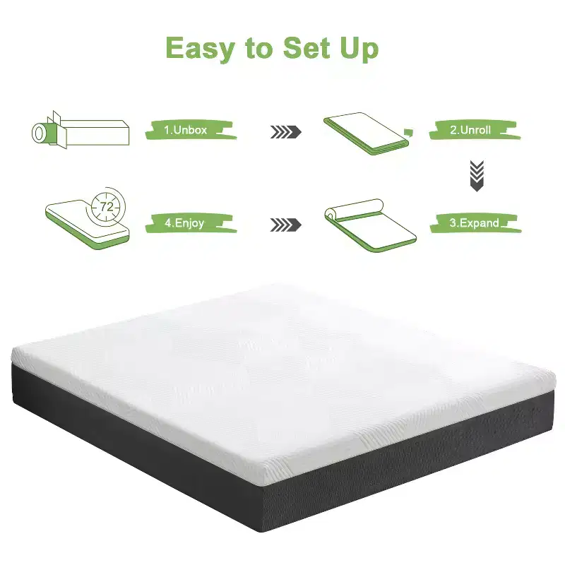 Wuleitex 14 Inch Medium Cooling Gel foam Mattress with Breathable Cover